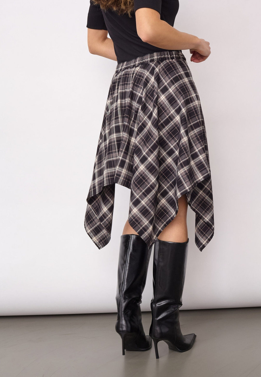 Co´Couture - Dagnycc Check Tie Skirt 500069 - 65001 - Black Nederdele 