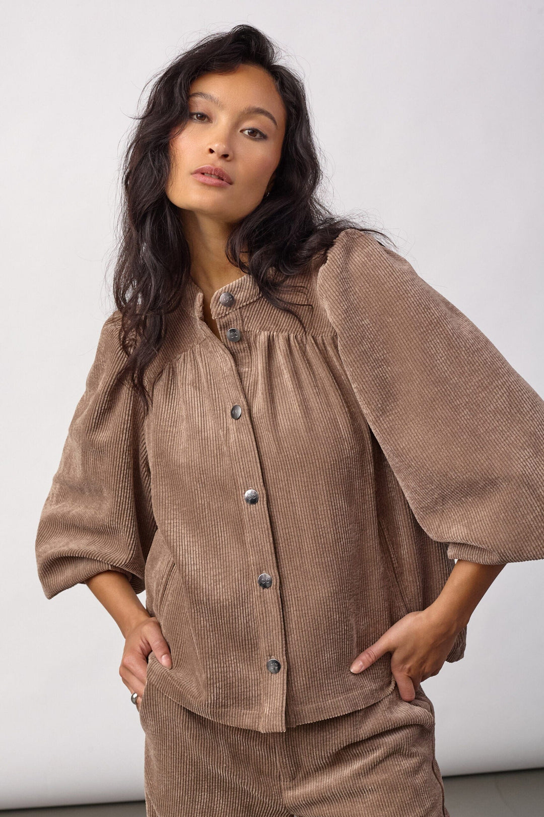 Co´Couture - Daisycc Cord Shirt 500586 - 20009 - Walnut Skjorter 
