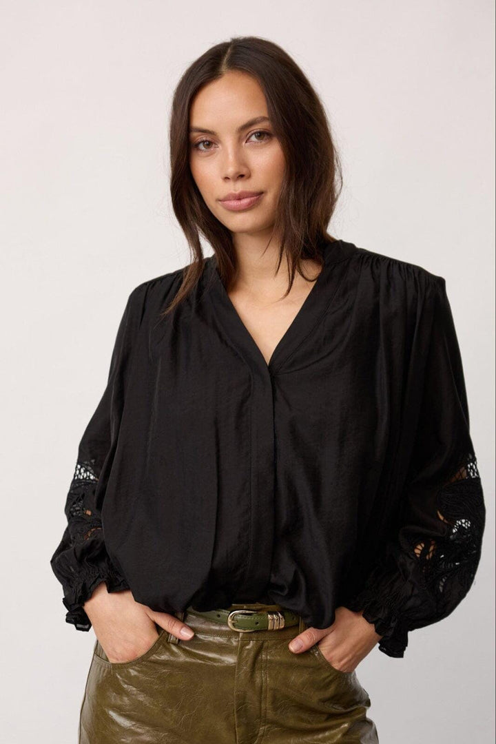 Co´Couture - Delincc Balloon Emb Shirt 500204 - 65001 - Black Skjorter 