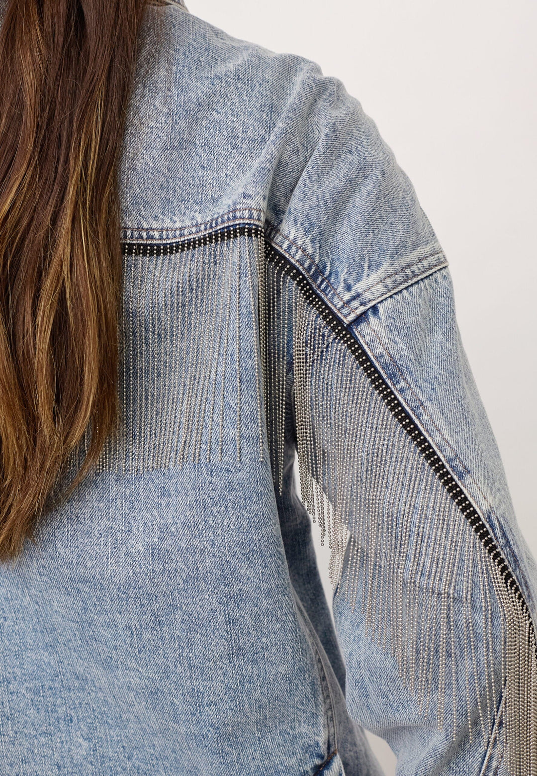 Co´Couture - Denicecc Denim Fringe Jacket 500114 - 45007 - Bleach Denim Jakker 