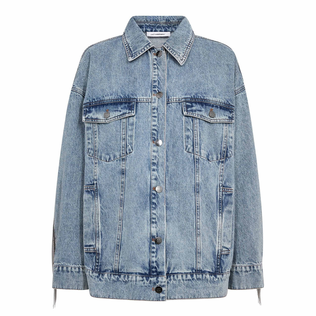 Co´Couture - Denicecc Denim Fringe Jacket 500114 - 45007 - Bleach Denim Jakker 