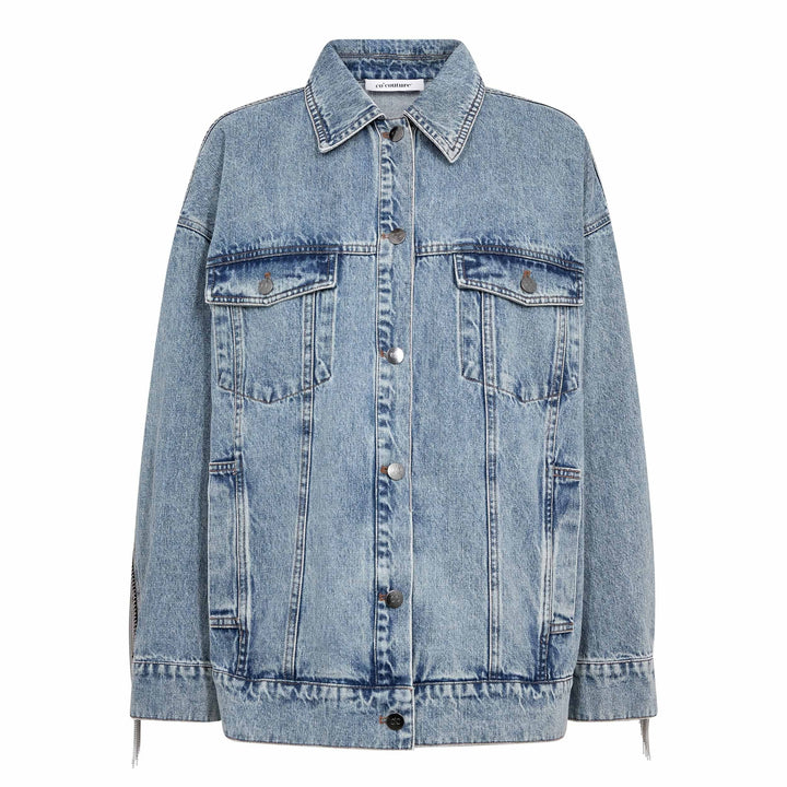 Co´Couture - Denicecc Denim Fringe Jacket 500114 - 45007 - Bleach Denim Jakker 