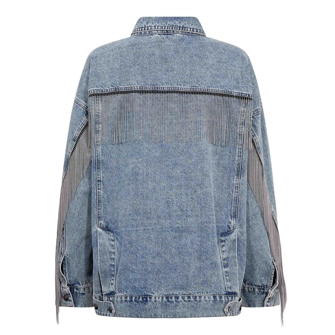 Co´Couture - Denicecc Denim Fringe Jacket 500114 - 45007 - Bleach Denim Jakker 