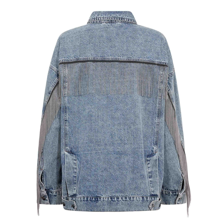 Co´Couture - Denicecc Denim Fringe Jacket 500114 - 45007 - Bleach Denim Jakker 