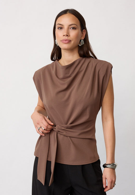 Co´Couture - Falconcc Pleat Top 45182 - 154 - Walnut Toppe 