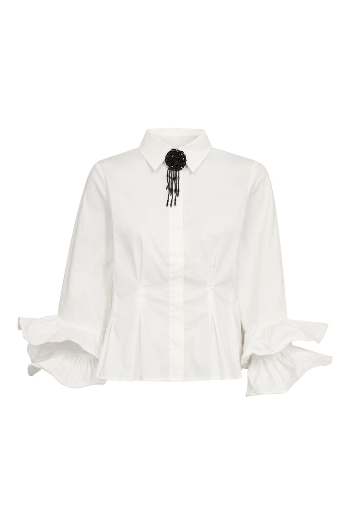 Co´Couture - Halencc Flare Pleat Shirt 500789 - 10001 - White