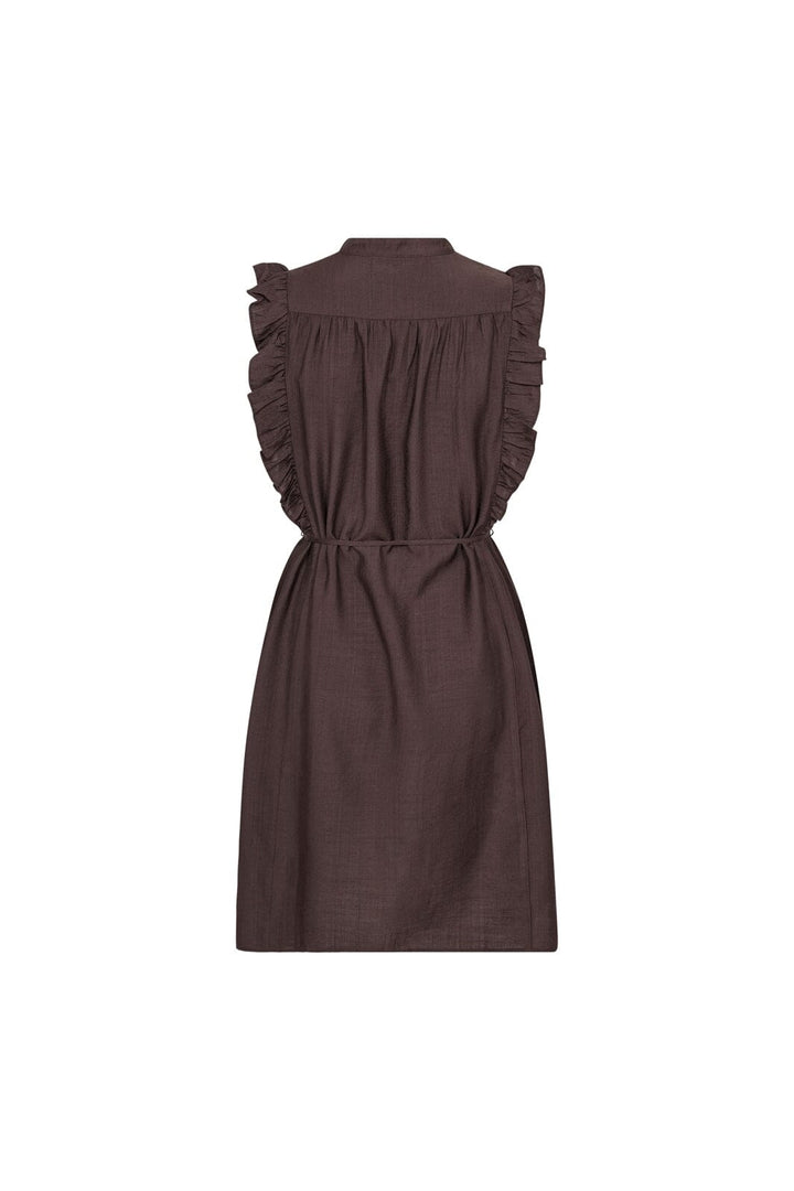 Co´Couture - Heracc Frill Ss Crop V-Dress 46099 - 145 - Dark Brown