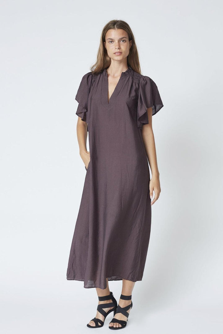Co´Couture - Heracc Ss Frill Dress 36421 - 83 - Mocca Kjoler 