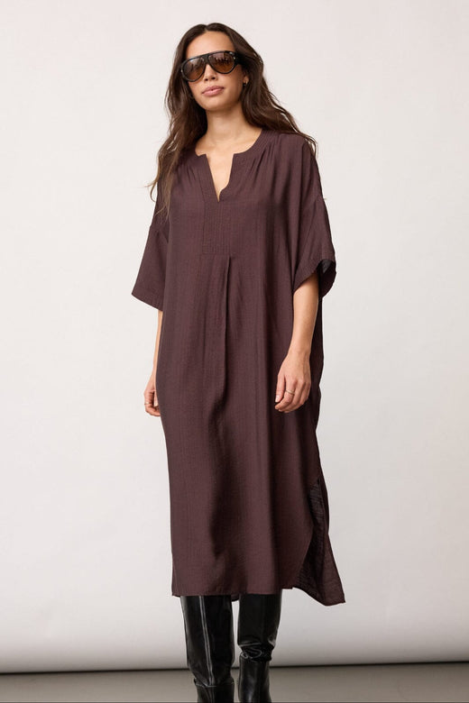 Co´Couture - Heracc Tunic V-Dress 46103 - 145 - Dark Brown Kjoler 