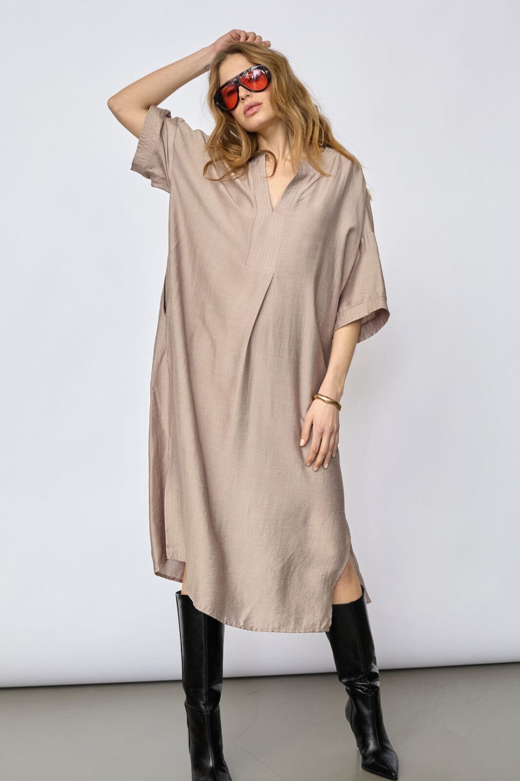 Co´Couture - Heracc Tunic V-Dress 46103 - 154 - Walnut Kjoler 