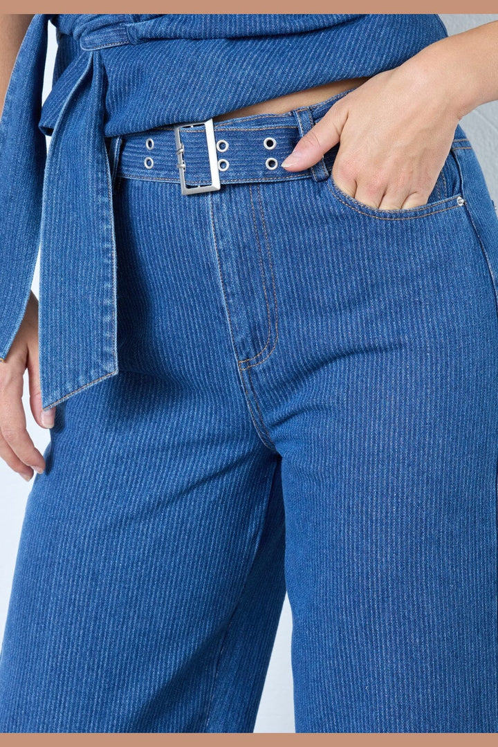 Co´Couture - Kimmycc Belt Jeans 41031 - 555 - Dark Denim