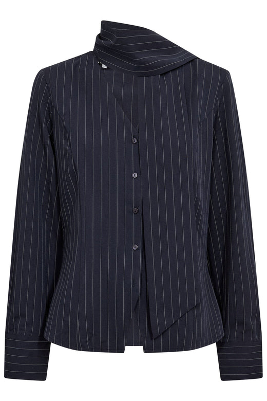 Co´Couture - Licacc Pin Scarf Shirt 500500 - 40007 - Navy Tørklæder 