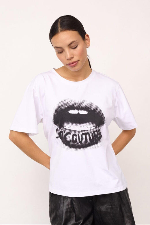 Co´Couture - Lipcc Coco Box Tee 500066 - 10001 - White T-shirts 