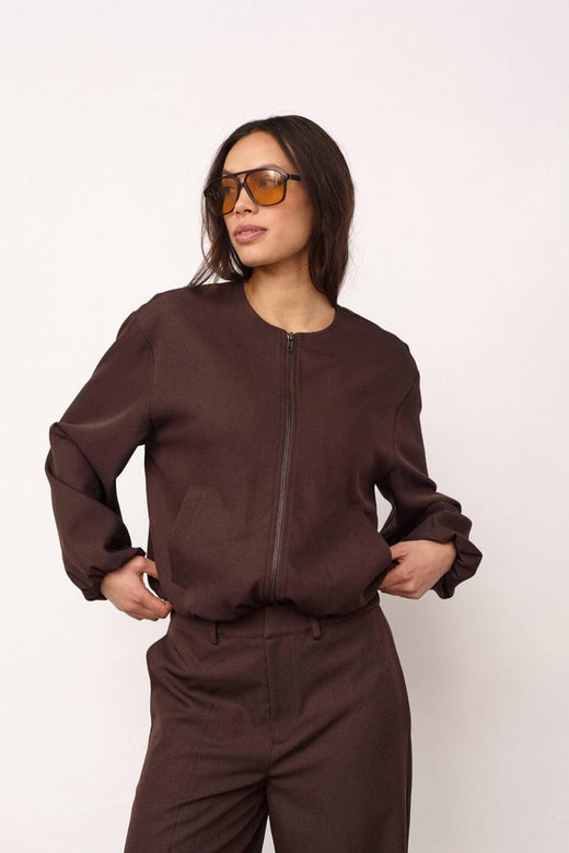 Co´Couture - Lunacc Balloon Zip Jacket 500438 - 20003 - Dark Brown Jakker 