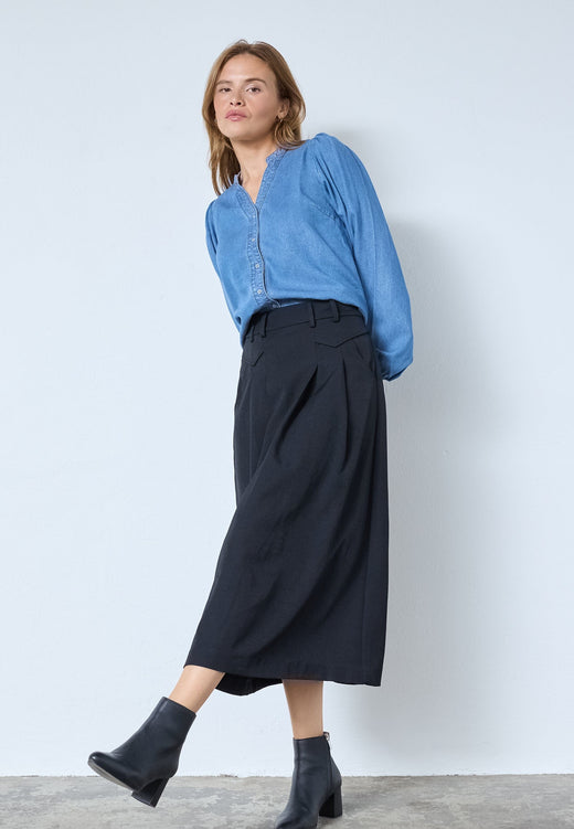 Co´Couture - Lunacc Pocket Pleat Skirt 34222 - 96 - Black Nederdele 