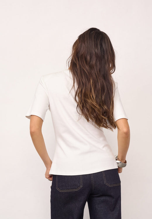Co´Couture - Orianecc Pleat Tie Tee 500096 - 10001 - White T-shirts 