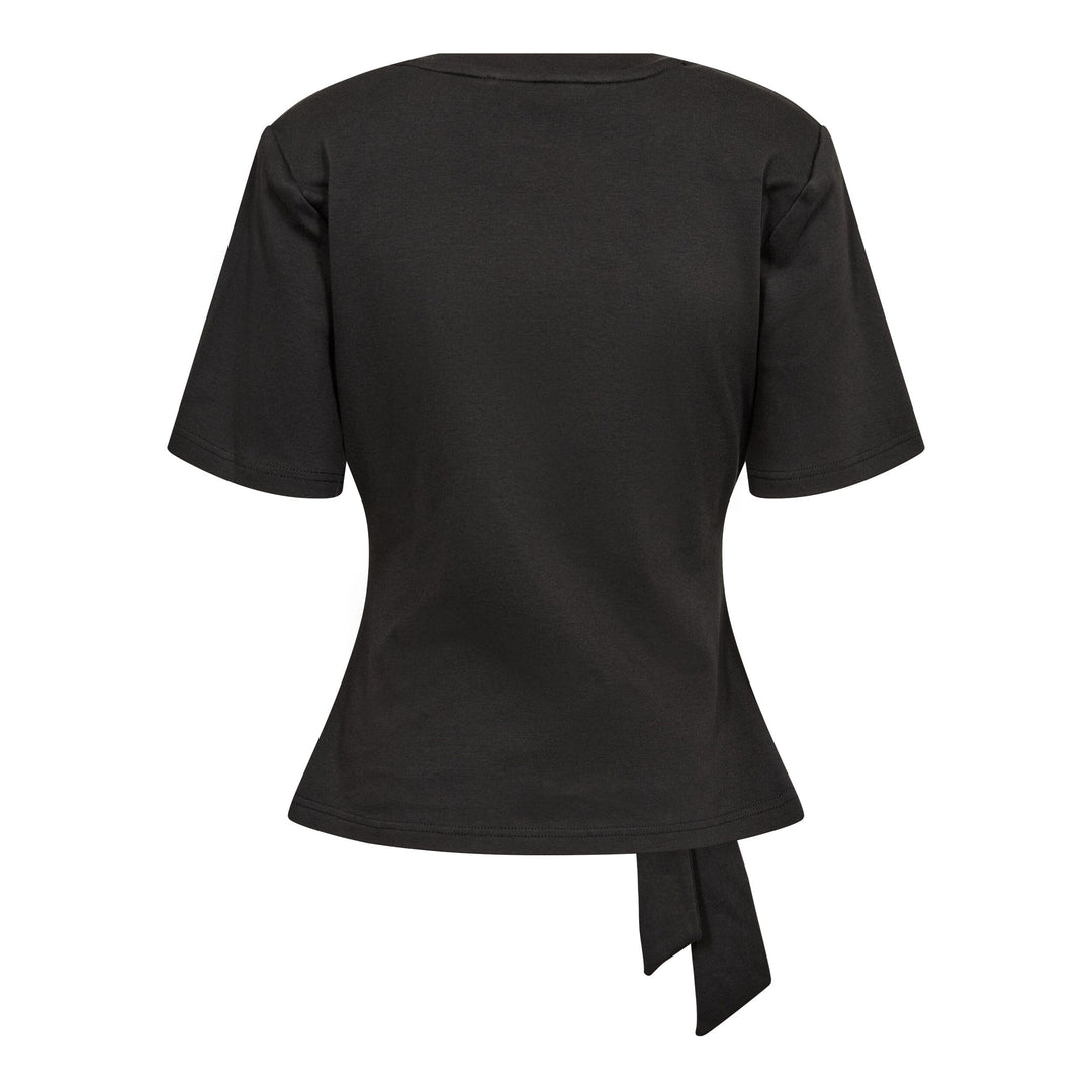 Co´Couture - Orianecc Pleat Tie Tee 500096 - 65001 - Black T-shirts 