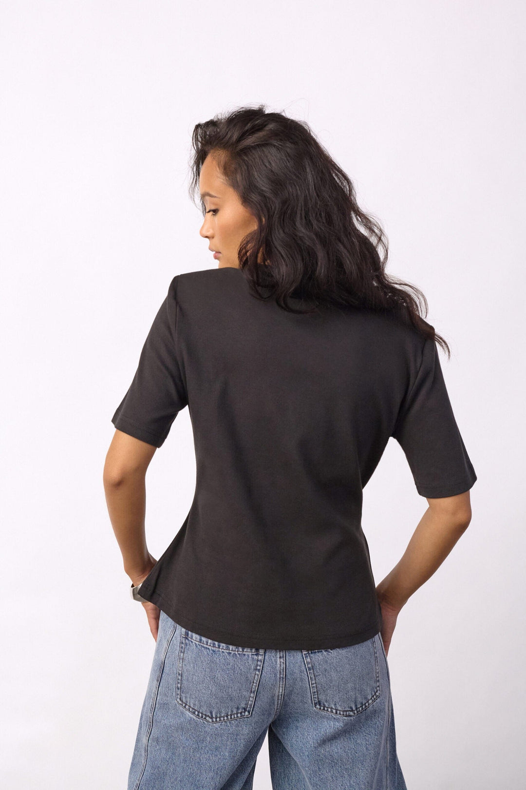 Co´Couture - Orianecc Pleat Tie Tee 500096 - 65001 - Black T-shirts 