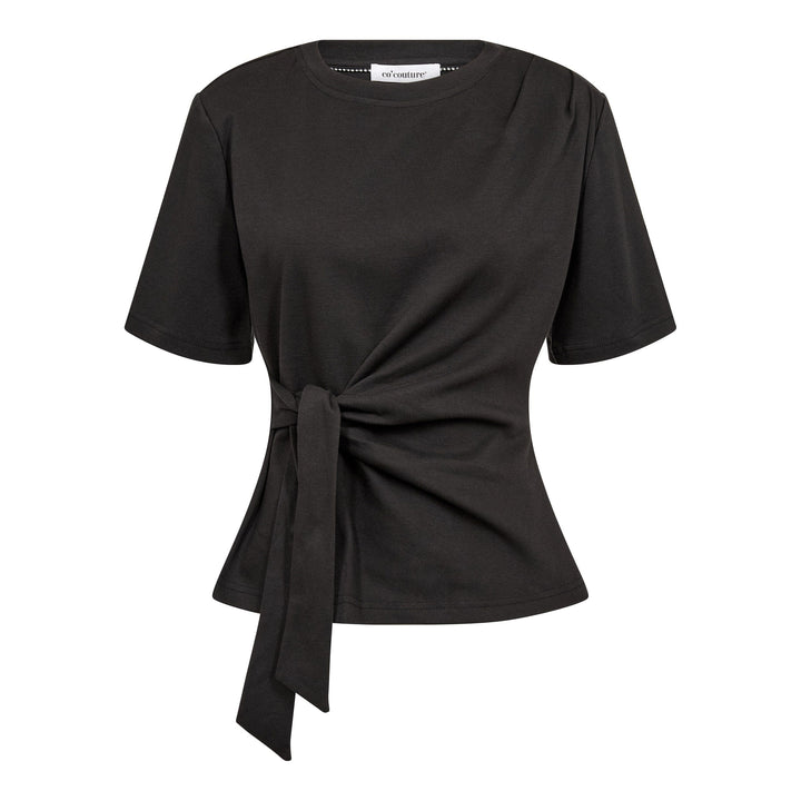 Co´Couture - Orianecc Pleat Tie Tee 500096 - 65001 - Black T-shirts 