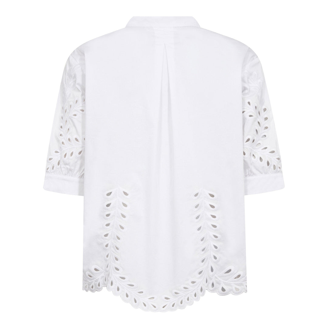 Co´Couture - Poppycc Emb. V-Shirt 500102 - 10001 - White Skjorter 