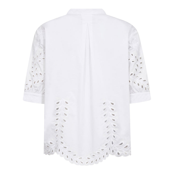 Co´Couture - Poppycc Emb. V-Shirt 500102 - 10001 - White Skjorter 