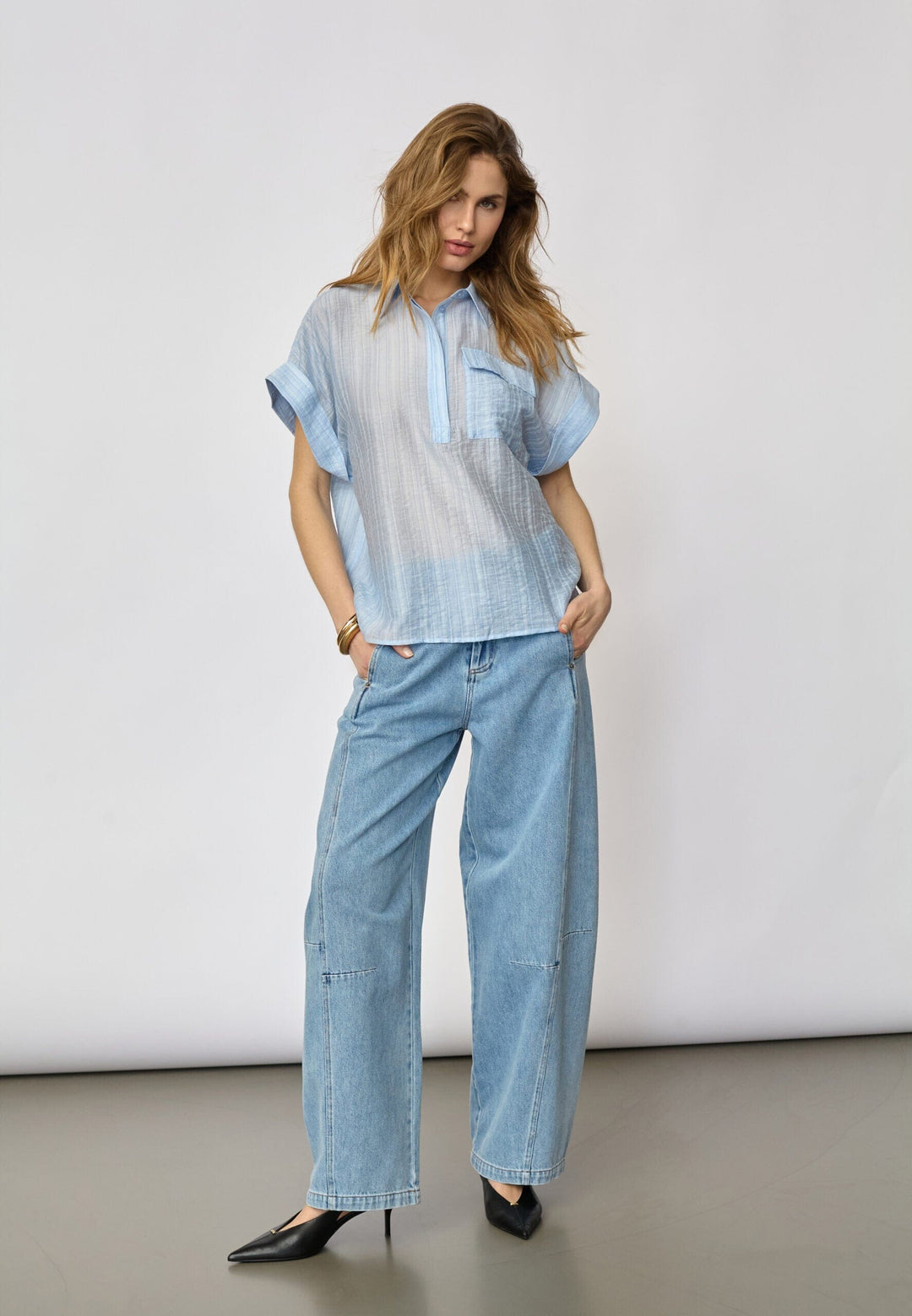 Co´Couture - Reggiecc Top 45121 - 23 - Pale Blue Skjorter 