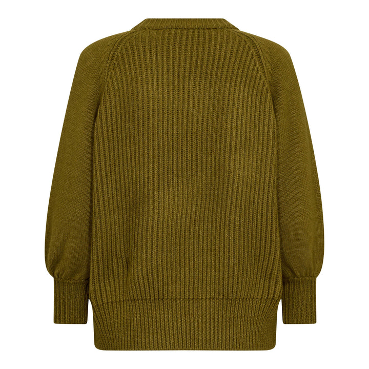 Co´Couture - Rowcc Puff Ss Rib Knit 500124 - 60007 - Fern Green Toppe 