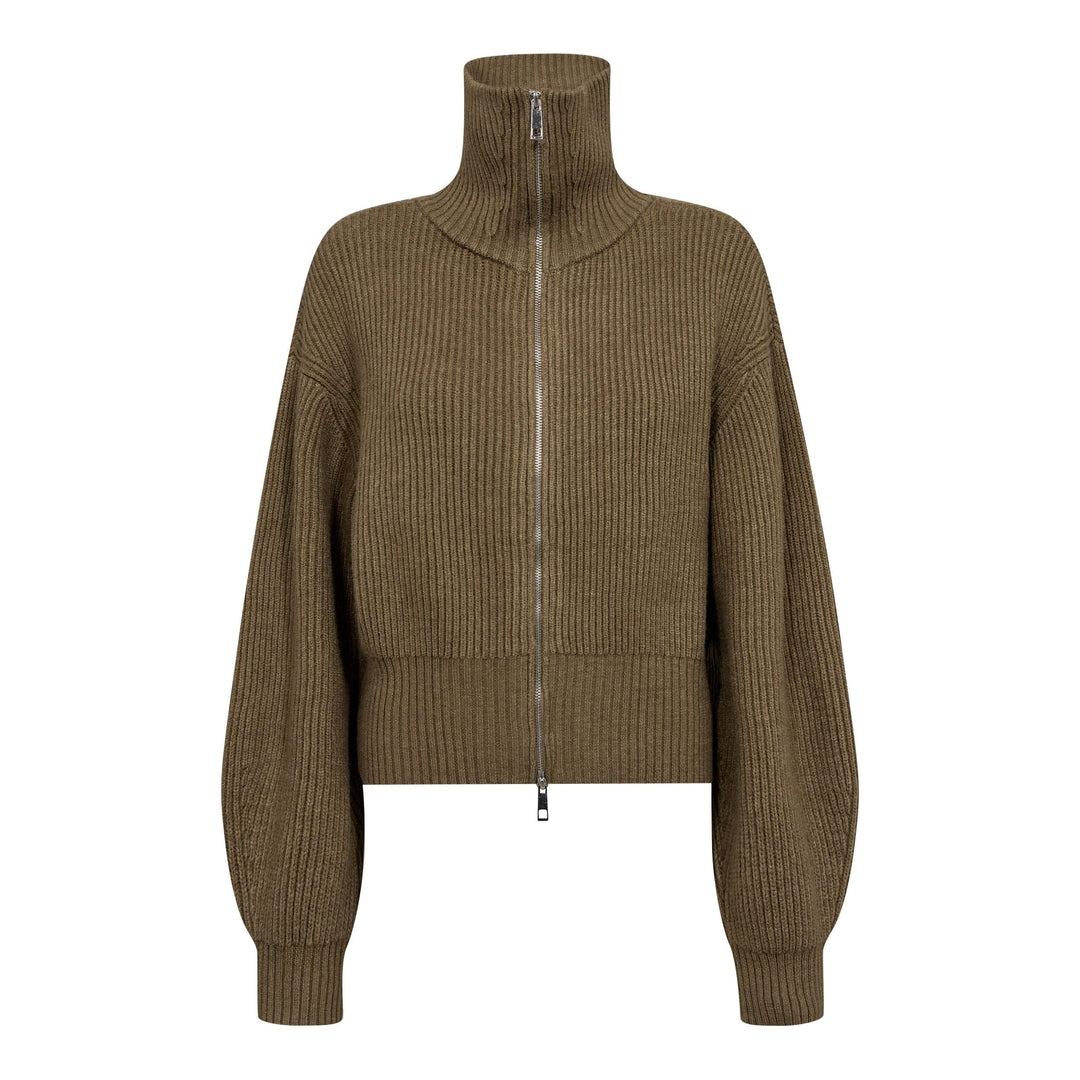 Co´Couture - Rowcc Zip Knit Cardigan 500027 - 60004 - Army Cardigans 