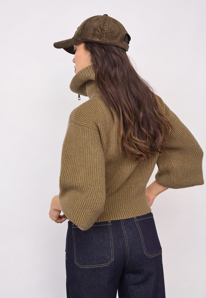 Co´Couture - Rowcc Zip Knit Cardigan 500027 - 60004 - Army Cardigans 