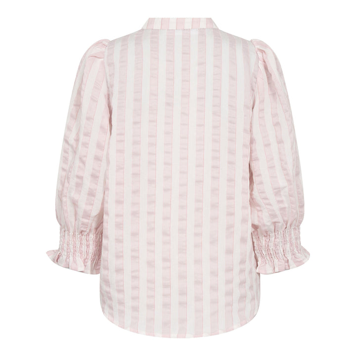 Co´Couture - Sailacc Stripe Ss V-Blouse 500092 - 35006 - Rosebloom Bluser 