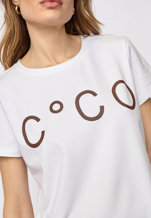 Co´Couture - Signaturecc New Tee 33200 - 40145 - White/Darkbrown T-shirts 