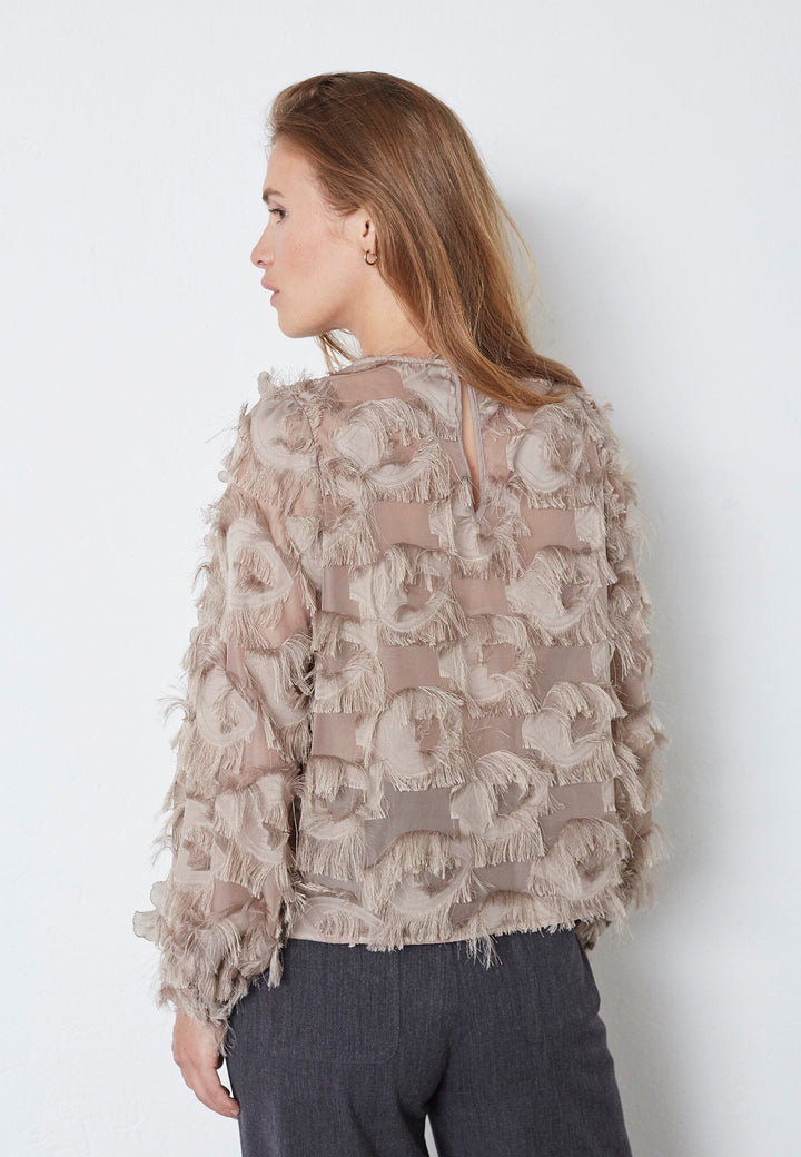 Co´Couture - Syracc Structure Blouse 35978 - 154 - Walnut Bluser 