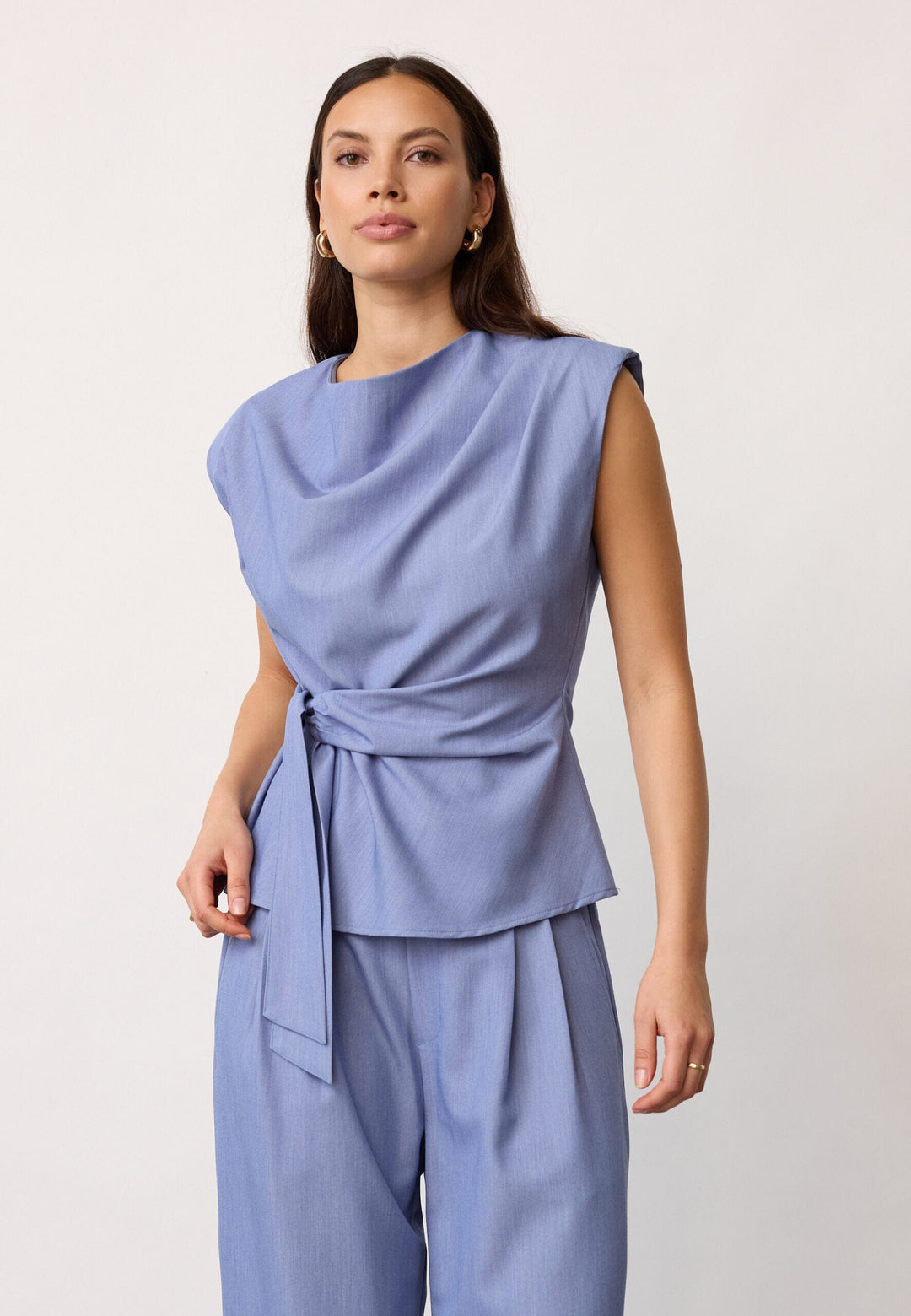 Co´Couture - Tennycc Pleat Top 45198 - 552 - Denim Blue Skjorter 