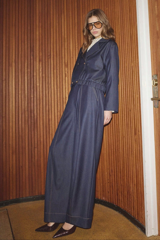 Co´Couture - Terrycc Barrel Pant 500107 - 45006 - Navy Denim Bukser 