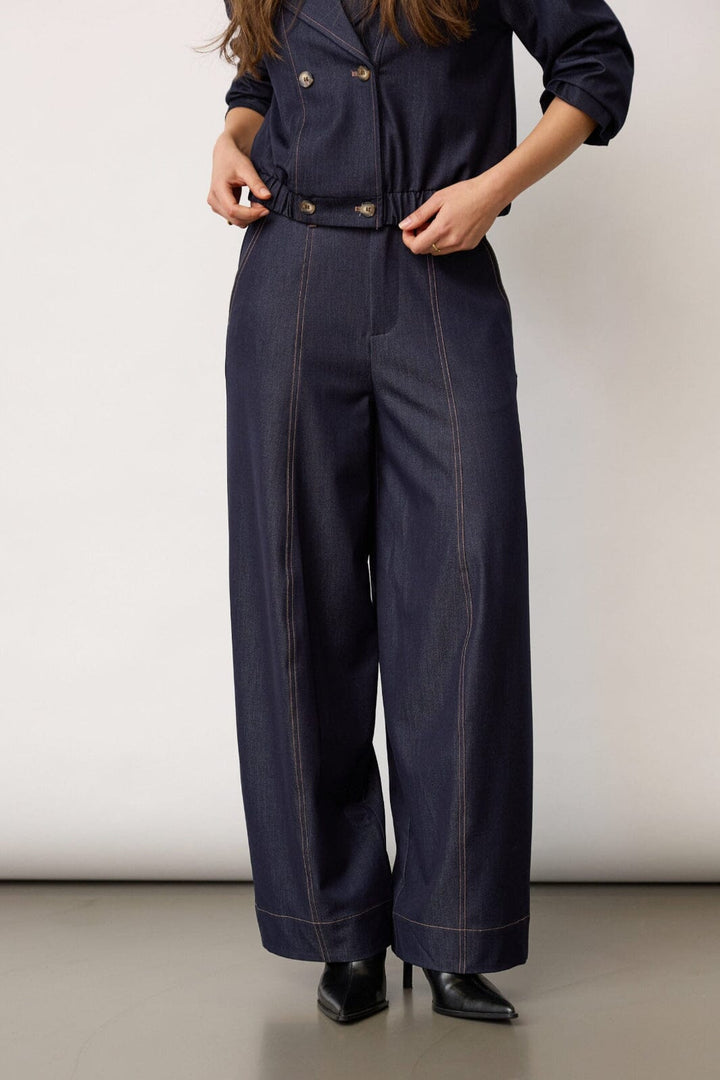 Co´Couture - Terrycc Barrel Pant 500107 - 45006 - Navy Denim Bukser 