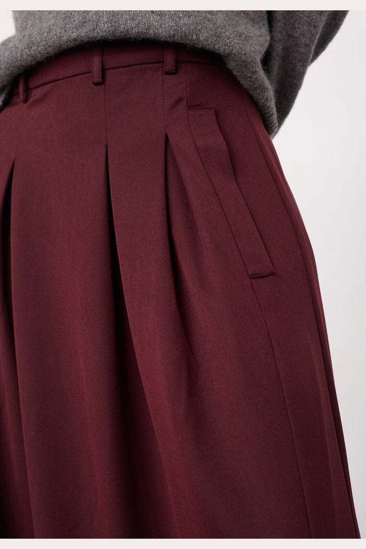 Co´Couture - Terrycc Pleat Skirt 500363 - 30005 - Wine Red