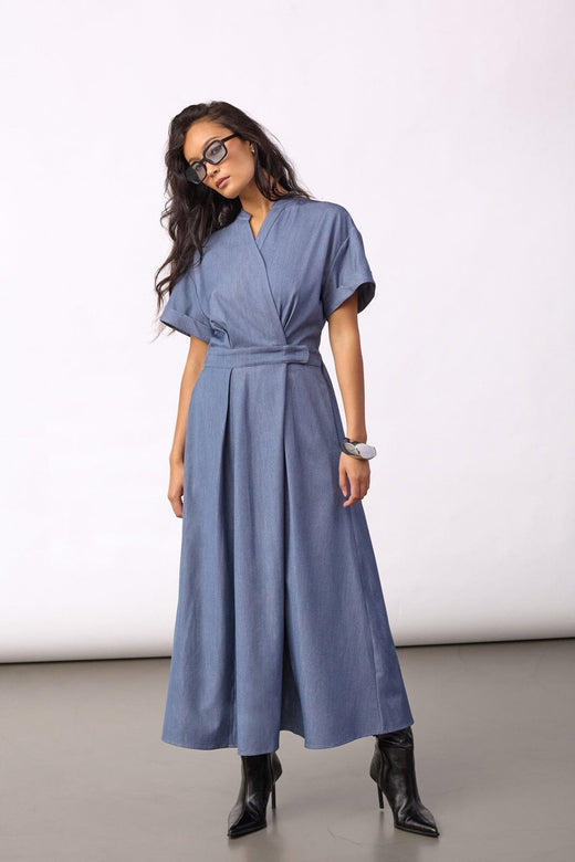 Co´Couture - Terrycc Wrap Ss Dress 500423 - 40005 - Ash Blue