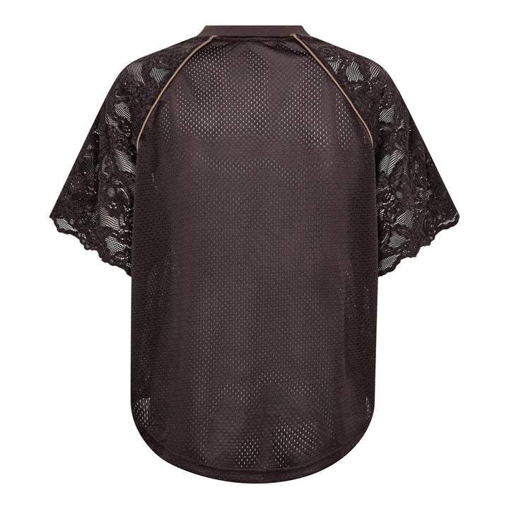Co´Couture - Treycc Logo Lace Tee 500205 - 20003 - Dark Brown T-shirts 