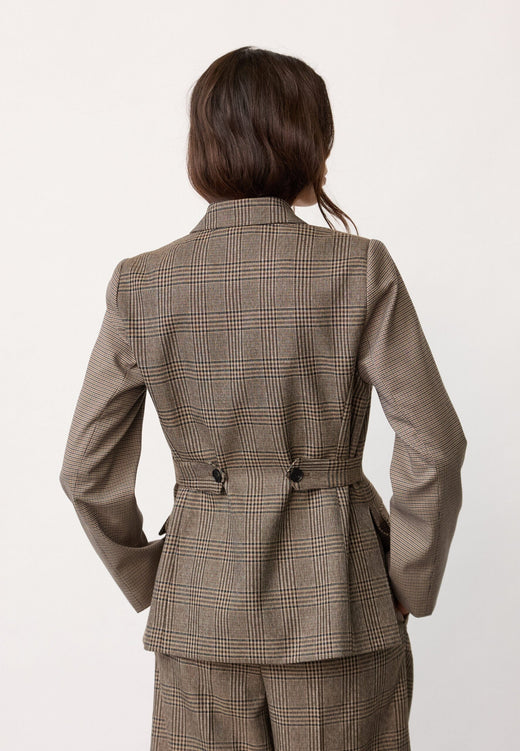 Co´Couture - Veyacc Check Fitted Blazer 500144 - 20002 - Brown Blazere 