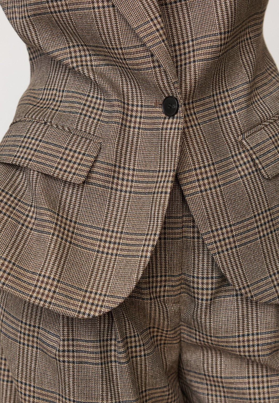 Co´Couture - Veyacc Check Fitted Blazer 500144 - 20002 - Brown Blazere 