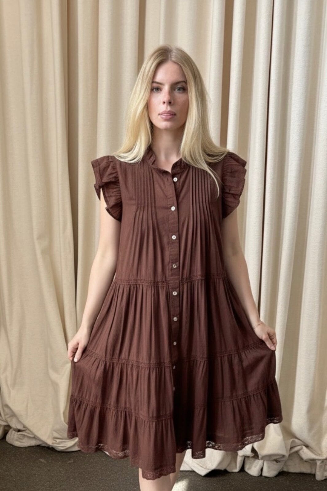 Continue - Audrey Dress 15242 - Brown Kjoler 