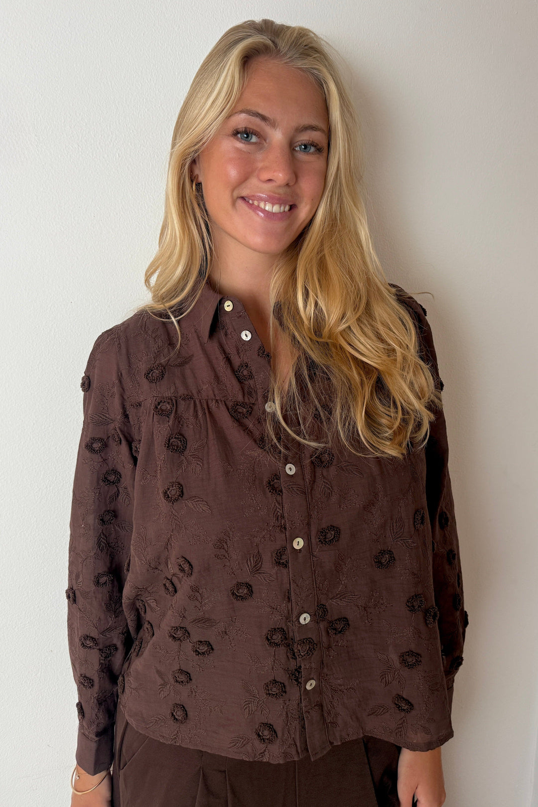 Continue - Minna Long Sleve 15339 - Brown Skjorter 