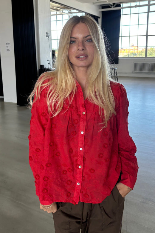 Continue - Minna Long Sleve 15339 - Red Skjorter 