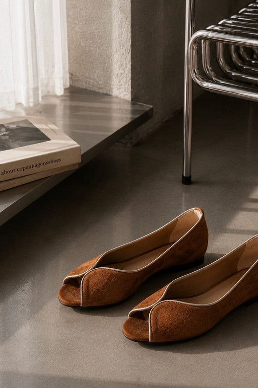 Copenhagen Shoes - Like A Melody-Suede CS8361 - 0241 - Cognac Ballerinaer 