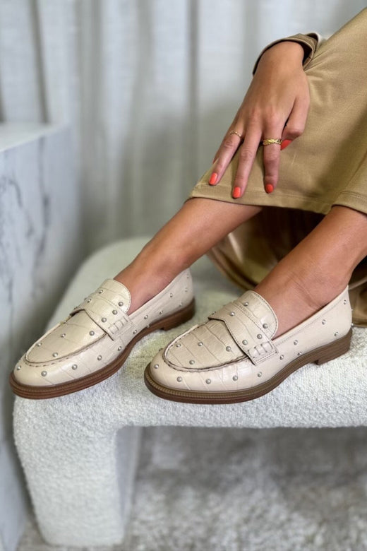 Copenhagen Shoes - The Pearl Shoe Beige - 00089 Grey Morn (Beige) Loafers 