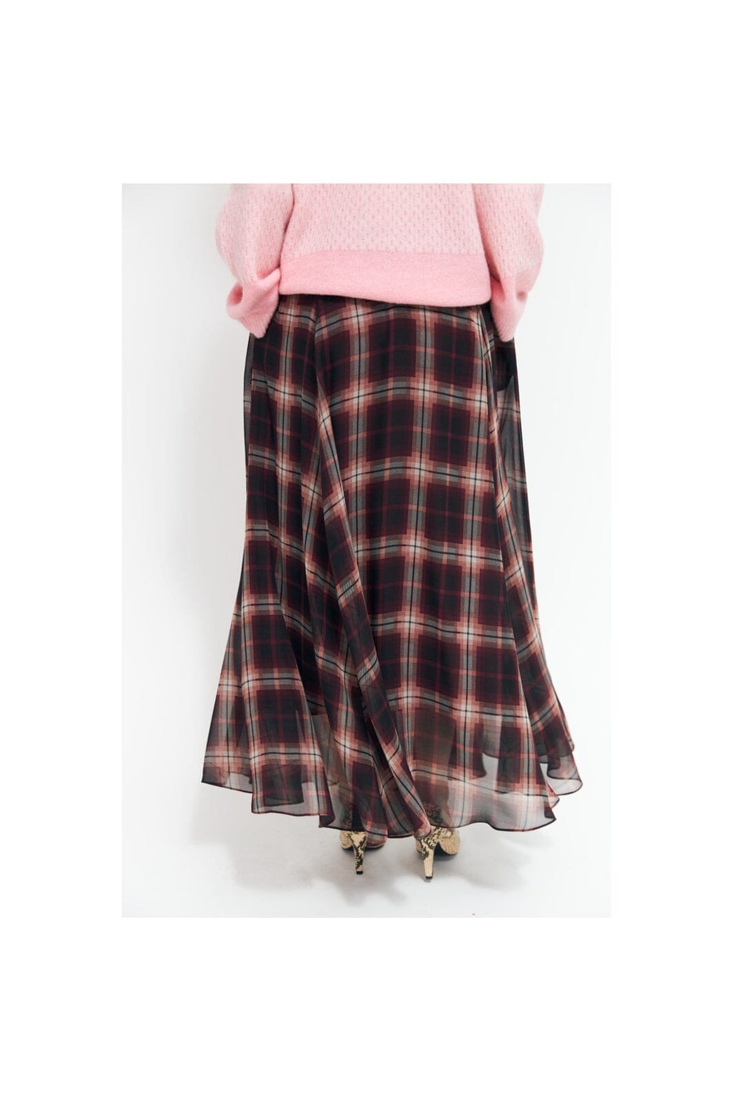 Cras - Odelle Skirt C772 - Bordeaux Check