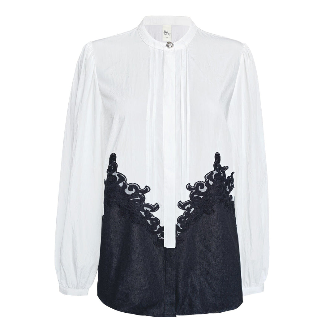 Dear Molly - Block Shirt - White With Black Skjorter 