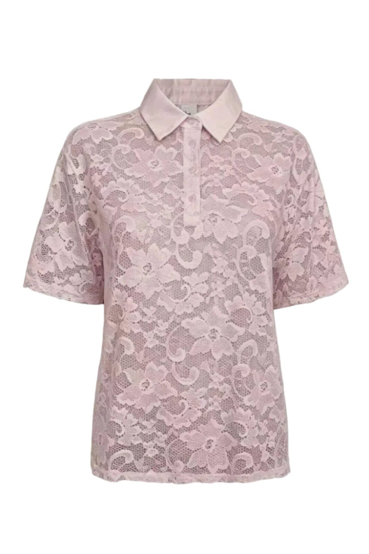 Dear Molly - Broderi Polo Shirt - Pink Skjorter 