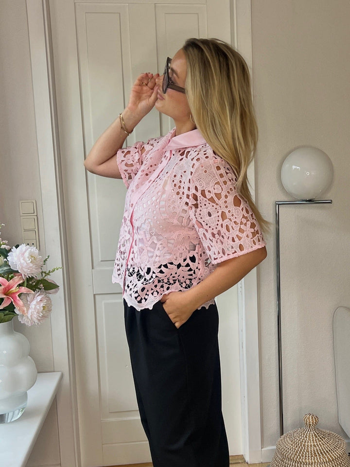 Dear Molly - Broderi Shirt Shirt Ch168459b - Pink Skjorter 