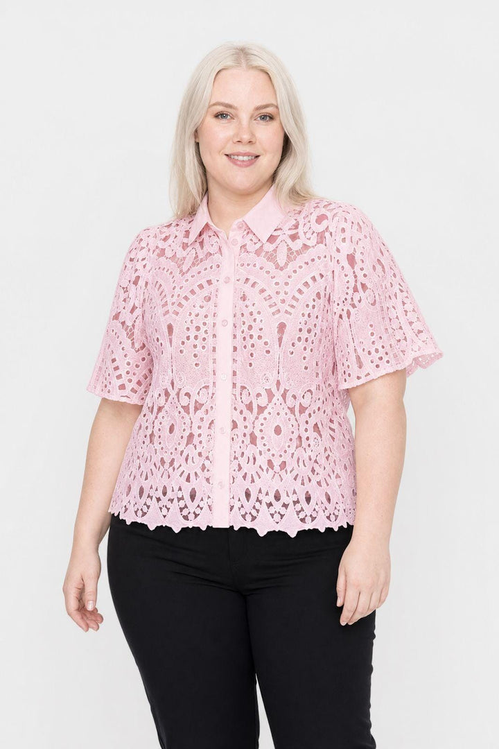 Dear Molly - Broderi Shirt Shirt Ch168459b  - Pink - XL